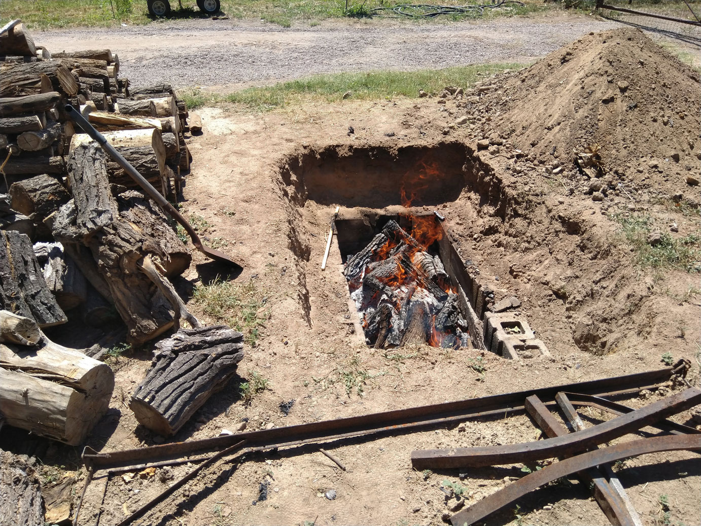 Fire pit for pig roast